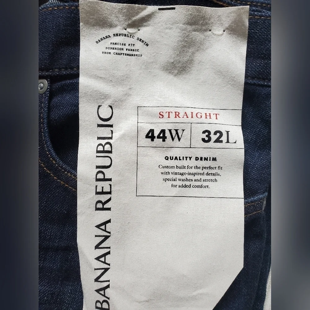 Banana Republic Men's Classic Straight Leg Jeans Dark Indigo Size 44 x 32 RT$120